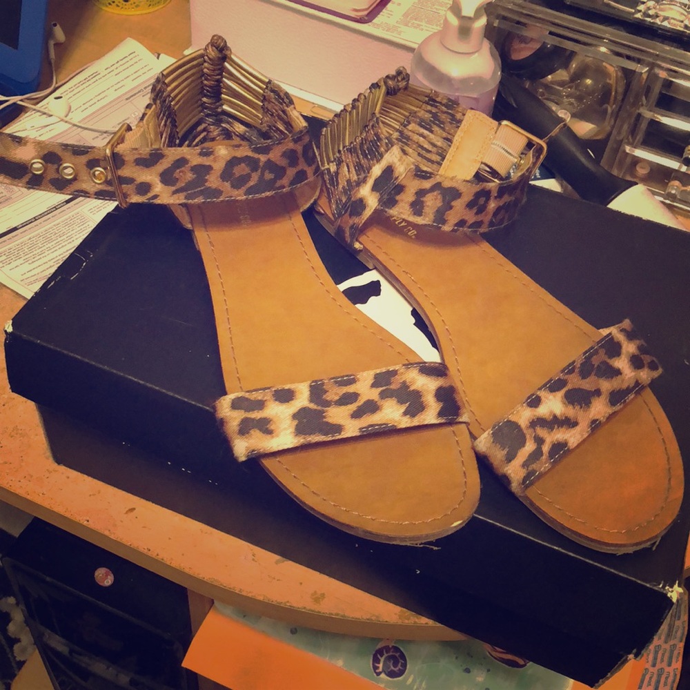Leopard print sandals